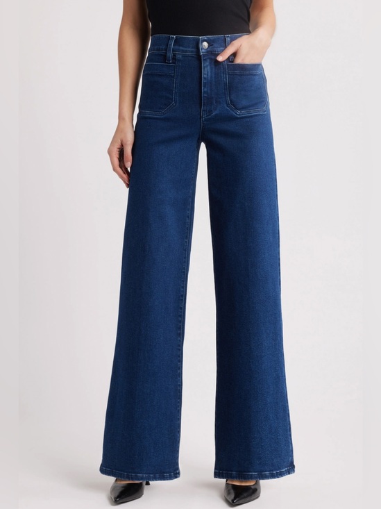 Frame Denim Denim - FRAME Le Slim Palazzo Patch Pocket High Rise Wide Leg Jeans Medium Wash Size 30